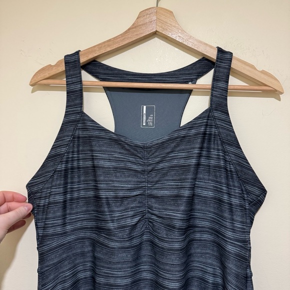 Womens Mondetta Workout Gym Athlete Black Striped Tank Top Dress Size Large - Picture 10 of 16
